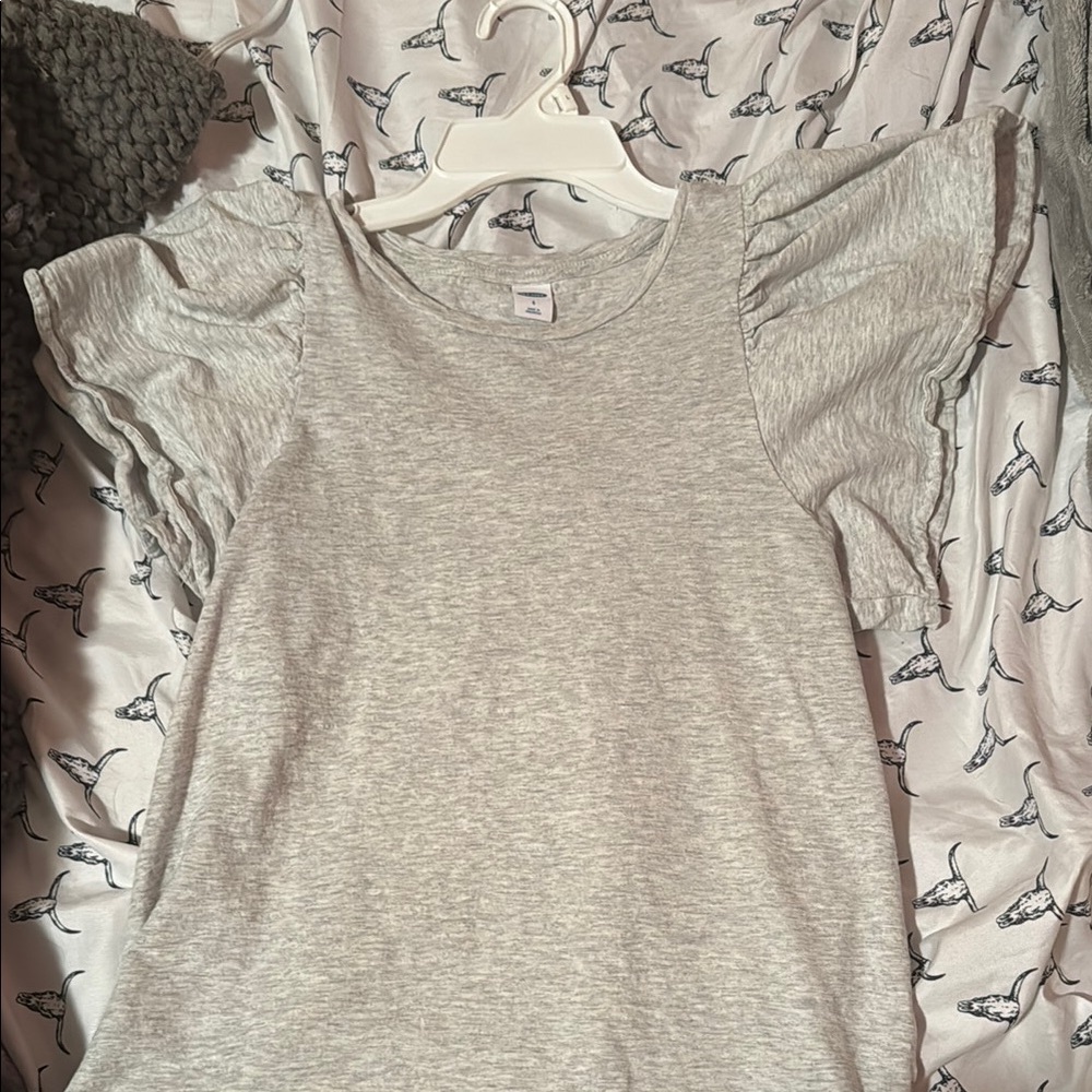 Gray Short Sleeve Tee with Classic Crew Neck